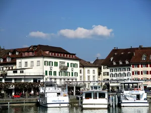 Beautiful Evening Sky Over Rapperswil-jona Wallpaper