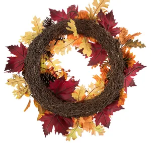 Beautiful Fall Wreath With Vibrant Autumn Colors Wallpaper