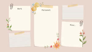 Beautiful Floral Themed Desktop Organizer Wallpaper