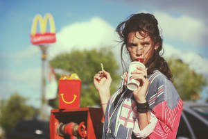 Beautiful Girl And Mcdonald's Wallpaper