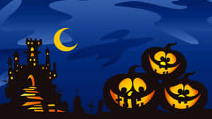 Beautiful Halloween Castle Silhouette Wallpaper