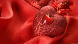 Beautiful Hd Glittered Heart Ornament Wallpaper