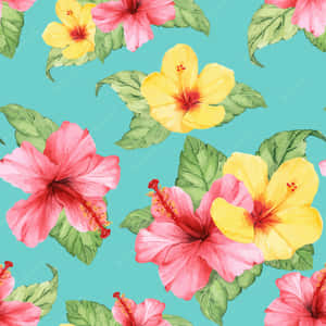 Beautiful Illustration Of Hibiscus Flowers Wallpaper