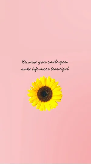 Beautiful Life Quote And Sunflower Aesthetic Iphone Wallpaper