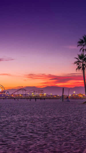 Beautiful Los Angeles Night Life Seen From Iphone Wallpaper