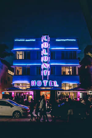 Beautiful Miami Skyline Seen From An Iphone Wallpaper