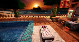 Beautiful Minecraft Sunset Wallpaper