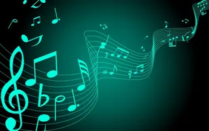 Beautiful Music Glowing Musical Notes Wallpaper