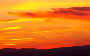 Beautiful Orange Sunset At The Horizon Wallpaper