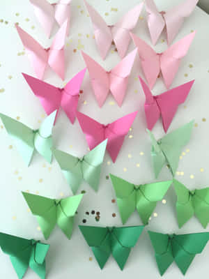 Beautiful Origami Butterfly Flying Gracefully In The Sky