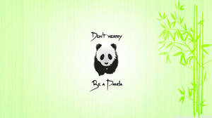 Beautiful Panda With Green Bamboo Wallpaper