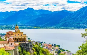 Beautiful Panoramic View Of Locarno And Its Landmarks Wallpaper