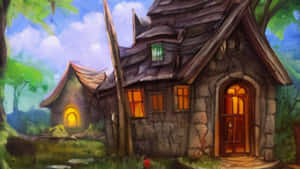 Beautiful Pink Cherry Blossoms In Serene Garden Wallpaper