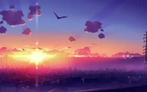 Beautiful Pink Sunset Sky Wallpaper