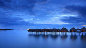 Beautiful Scenery Overwater Bungalows Wallpaper