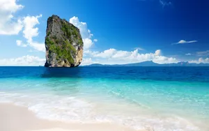 Beautiful Sea Thailand Nature Rock Formation Wallpaper