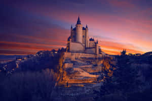 Beautiful Segovia Castle During Sunset Wallpaper