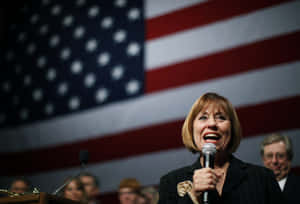 Beautiful Shot Of Sharron Angle On Her Speech Wallpaper