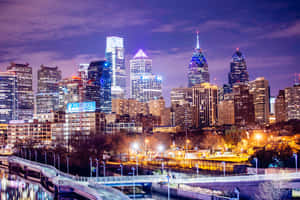 Beautiful Skyline Of Philly City Wallpaper