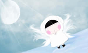 Beautiful Snow Angel On A Winter Day Wallpaper