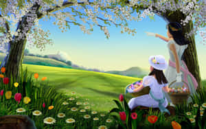 Beautiful Spring Day In Full Bloom Wallpaper