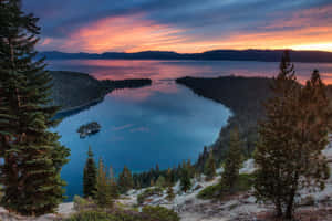 Beautiful View Of Lake Tahoe In The Late Afternoon Wallpaper