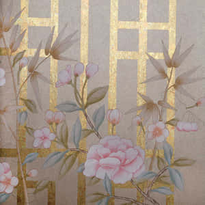 Beautiful Wall With Gilded Details Wallpaper