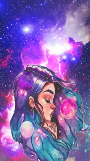 Beautiful Woman Galaxy Iphone Wallpaper