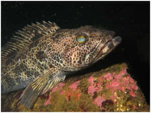Beautifully Captured Lingcod In Its Natural Underwater Habitat Wallpaper