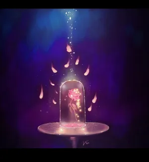 Beauty And The Beast Enchanted Rose - A Symbol Of Timeless Love And Magic Wallpaper