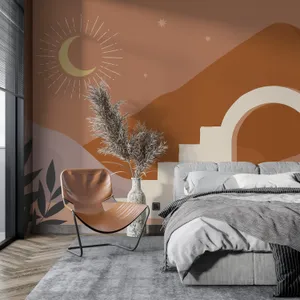 Bed Arch Headboard Wallpaper