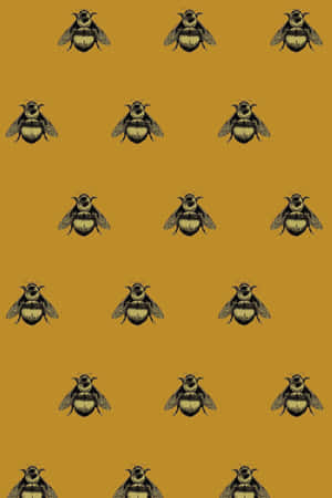 Bees Pattern Golden Iphone Wallpaper