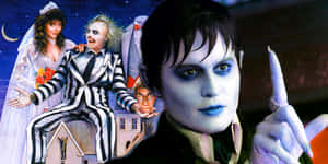 Beetlejuice Movie Characters Collage Wallpaper