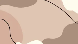 Beige Abstract Waves Wallpaper