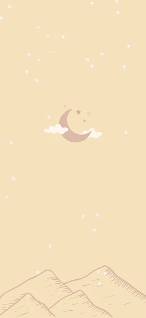 Beige Aesthetic Phone With Crescent Moon Wallpaper