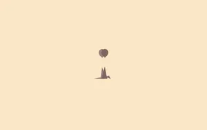 Beige Balloon Minimalist Art Wallpaper