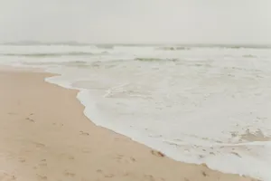 Beige Beach Waves Aesthetic.jpg Wallpaper