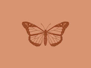 Beige Butterfly Illustration Wallpaper