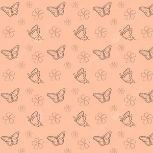Beige Butterfly Pattern Aesthetic.jpg Wallpaper
