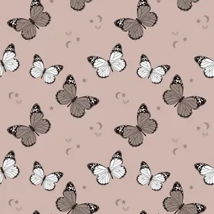 Beige Butterfly Pattern Aesthetic Wallpaper