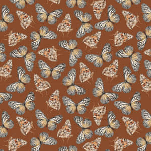 Beige Butterfly Pattern Background Wallpaper