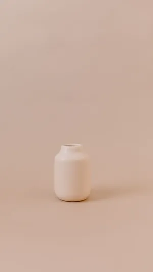 Beige Ceramic Vase Minimalist Decor Wallpaper