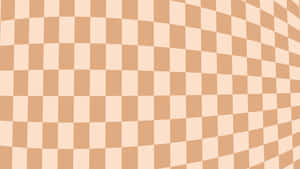 Beige Checkered Curve Pattern Wallpaper