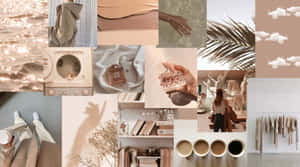 Beige Cream Aesthetic Collage Wallpaper