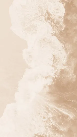Beige Cream Ocean Waves Aesthetic Wallpaper