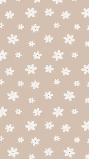 Beige Floral Pattern Background Wallpaper