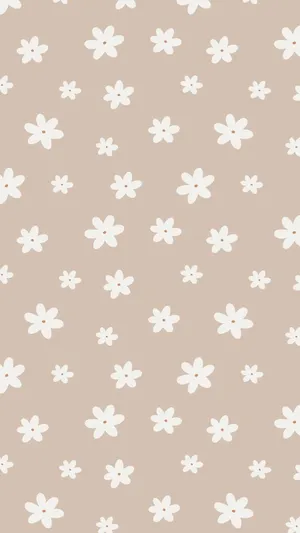 Beige Floral Pattern Background Wallpaper