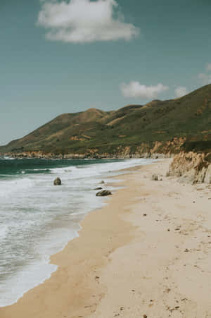 Beige Sands Coastline Aesthetic.jpg Wallpaper