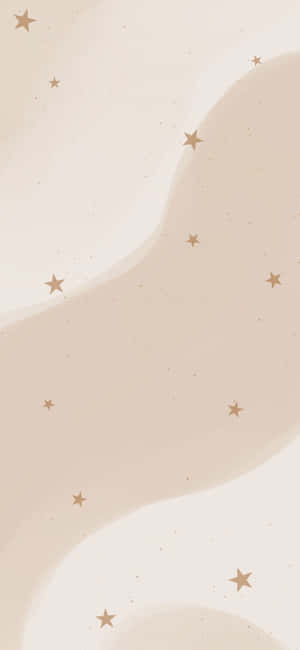 Beige Star Pattern Aesthetic Wallpaper