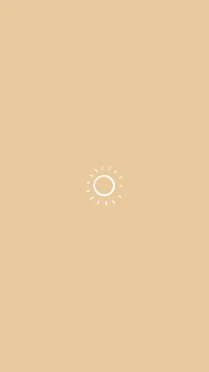 Beige Sun Icon Simple Background Wallpaper